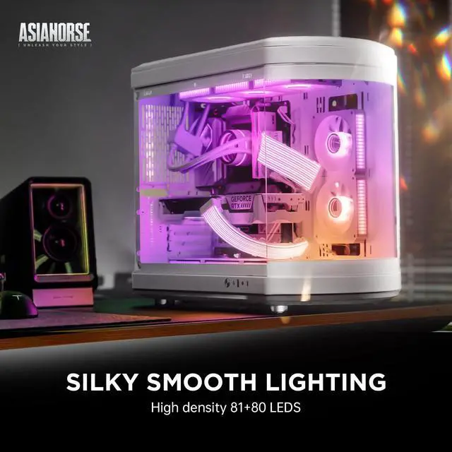 Alt view image 2 of 5 - AsiaHorse ARGB PSU Cover Kit, Aurora Addressable RGB Power Extension Cover for Motherboard & GPU PC Cables, 5V 3Pin ARGB Sync, Fits 12+4-Pin/8pin/24pin (White)