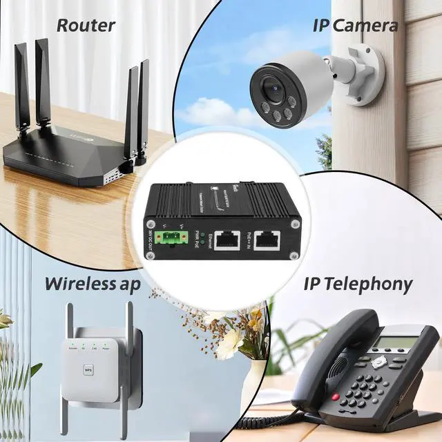 Alt view image 4 of 5 - Industrial Gigabit PoE++ Splitter 10/100/1000Mbps IEEE802.3bt PoE++ Ethernet Splitter Maximum Output of 70W 36VDC for Non-PoE Devices (95W PoE Splitter)