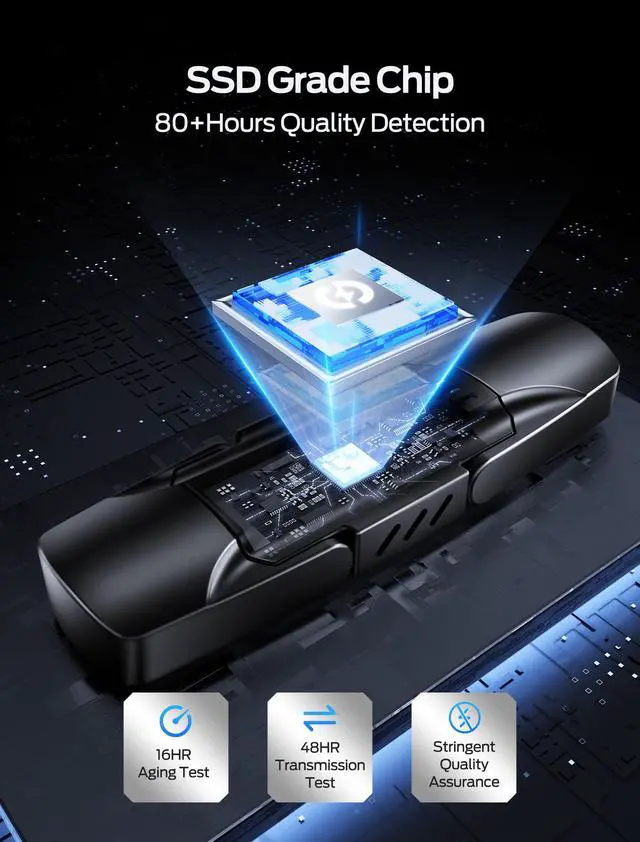 Alt view image 4 of 5 - MOVE SPEED 512GB Solid State Drives, 570MB/S Read Speed External SSD with Dual Port Type C + USB 3.2 Portable SSD for iPhone 17/16/15 Series, Android, Mac, Windows