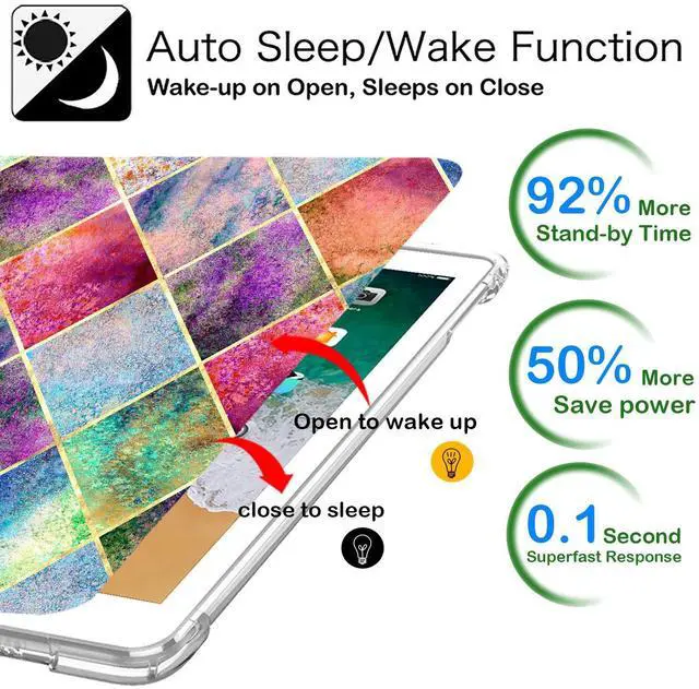 Alt view image 3 of 5 - DuraSafe Cases for iPad PRO 10.5 Inch 2017 Air 10.5 3rd Generation 2019 [ Air 3 ] A1701 A2152 A2123 MQF12LL/A MQEY2LL/A MQF22LL/A TPU Ultra Printed Flip Case with Corner Protection - Diamond Grid