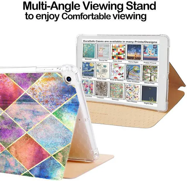 Alt view image 4 of 5 - DuraSafe Cases for iPad PRO 10.5 Inch 2017 Air 10.5 3rd Generation 2019 [ Air 3 ] A1701 A2152 A2123 MQF12LL/A MQEY2LL/A MQF22LL/A TPU Ultra Printed Flip Case with Corner Protection - Diamond Grid