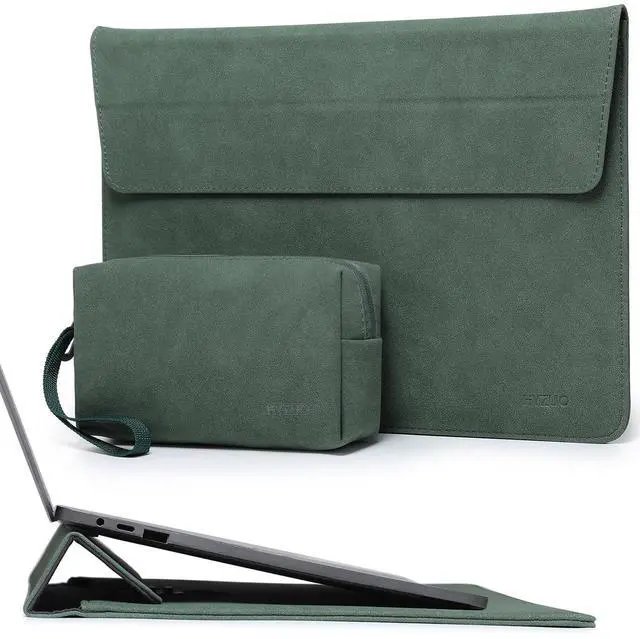 Main image of HYZUO 15-16 Inch Laptop Sleeve Bag with Adjustable Stand Feature for MacBook Pro 16 M4/M3/M2/M1 2025-2019, XPS 15, MacBook Pro 15 2015-2012, Case with Pouch, Midnight Green
