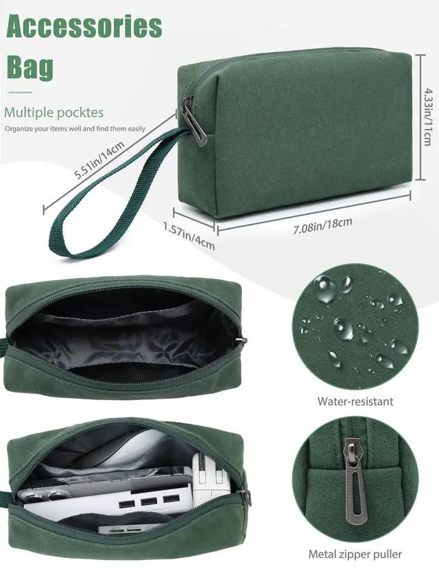 Alt view image 5 of 5 - HYZUO 15-16 Inch Laptop Sleeve Bag with Adjustable Stand Feature for MacBook Pro 16 M4/M3/M2/M1 2025-2019, XPS 15, MacBook Pro 15 2015-2012, Case with Pouch, Midnight Green