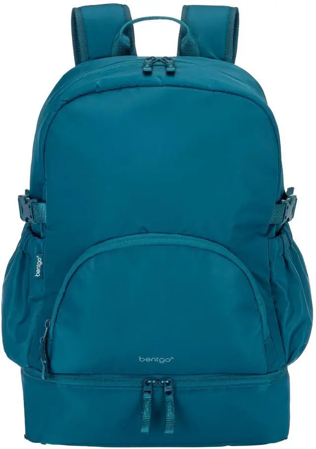 Main image of Bentgo 2-in-1 Adult Backpack & Insulated Lunch Bag  Lightweight, Water-Resistant Travel Backpack with 9 Compartments, Laptop Sleeve & Trolley Sleeve for Work & Everyday Use (Deep Teal)