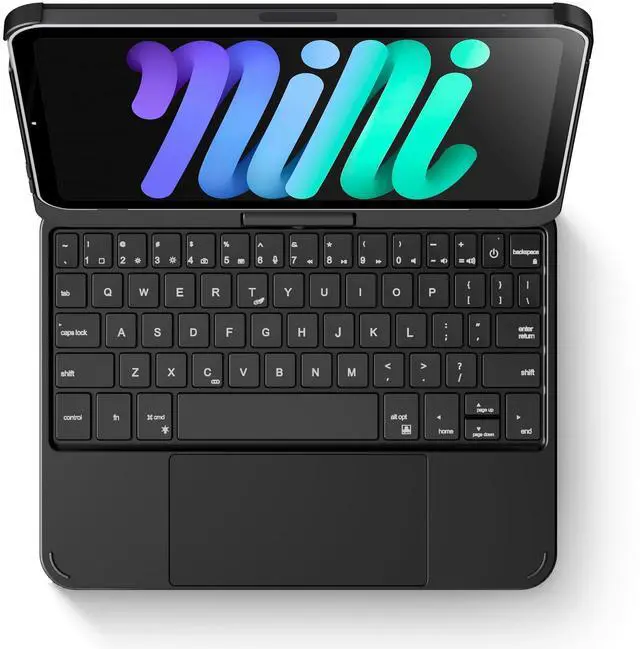 Alt view image 2 of 5 - pekarejue Keyboard Case for Apple iPad mini 7th Gen (A17 Pro)/ iPad mini 6th Generation: Compact Smart Rotatable Cover Multi-Touch Trackpad, RGB Backlight for Kids and Students, Black