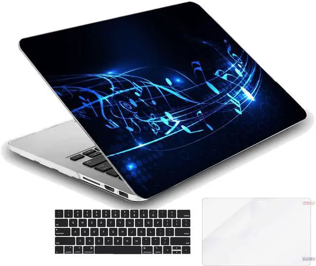 Alt view image 2 of 5 - MINGDAO Case Compatible with MacBook Pro 13 inch, Hard Protective Shell with Keyboard Cover (M1 A2338 A2289 A2251 A2159 A1989 A1706 A1708, 2016-2020 Release) - Neon Music Note