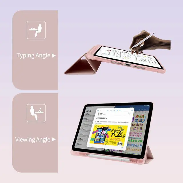 Alt view image 5 of 5 - BlHMCASE Cute Kawaii Pink Bow for iPad (A16) 11th Generation Case 11 Inch 2025, for iPad 10th Generation Case 10.9 Inch 2022 with Pencil Holder, Auto Sleep/Wake, Pink Leather Soft TPU Back Cover