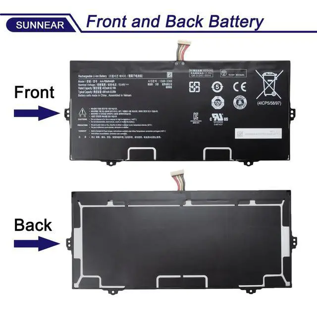 Alt view image 3 of 5 - SUNNEAR AA-PBMN4MR 63Wh Laptop Battery Replacement for Samsung Galaxy Book Pro 360 13 NP930XDB NP935XDB NP930XED NP930XDB-KD NP930XDB-KF Book2 Pro NP930XED 15.44V 4081mAh