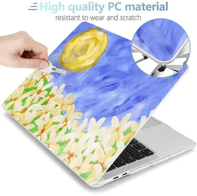 Alt view image 3 of 5 - MEEgoodo for MacBook Pro 13 inch Case 2022 2021 2020 A2338 M2/M1 A2251 A2289 with Touch ID,Clear Laptop Hard Shell Cases with Keyboard Webcam Cover & Trackpad Film & Type C Adapter, Summer Flowers