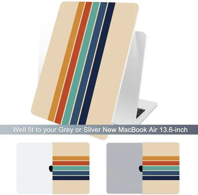 Alt view image 3 of 5 - Batianda Case for New MacBook Air 13 inch 2025 M4 2024 2022 Model A3240 A3113 M3 A2681 M2,Slim Lightweight Protective Shell with Creative Pattern with Keyboard Cover & Screen Protector, Stripe