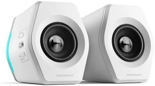 Main image of Edifier G2000 RGB Gaming Speakers, 32W Peak Power, Compact Design for PC/PS4/Desktop, Bluetooth 5.1, 3.5mm AUX, Game/Movie/Music Modes, 12 RGB Lighting Effects - White