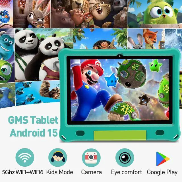 Alt view image 3 of 5 - PRITOM RITOM Tablet Android 15, All-New 10'' Tablet Kids, Parental Control, 64GB+1TB Expandable Tablets for Kids, Child, WiFi6, Educational, Games, Kids Software Pre-Installed, with EVA Case (Green)