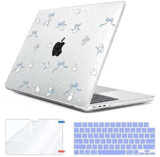 Main image of HOHAIYOO Compatible with MacBook Air 15 inch Case 2025 2024 2023 Release M4 A3241 M3 A3114 M2 A2941 with Liquid Retina Display, Hard Shell Case&Keyboard Cover&Webcam Cover&Screen Protector, Bunny-B