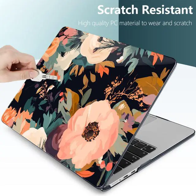 Alt view image 4 of 5 - TWOLSKOO for MacBook Air 15 inch Case 2025 2024 2023 Release M4 A3241 M3 A3114 M2 A2941, Plastic Hard Shell & Screen Protector & Keyboard Cover &Type C Adapter, Bright Abstract Flower
