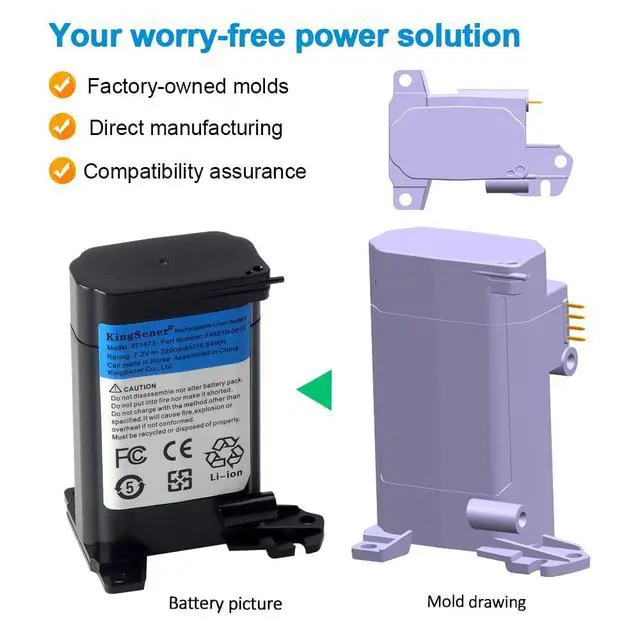 Alt view image 4 of 5 - KingSener 071473 745518-0010 Battery for Bose SoundLink Revolve Speaker 7.2V 2200mAh/15.84WH