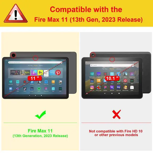 Alt view image 2 of 5 - Fintie Folio Case for Amazon Fire Max 11 (13th Generation, 2023 Release) - Premium Vegan Leather Slim Fit Folding Stand Cover for Fire 11 Max Tablet with Auto Sleep/Wake, Composition Book