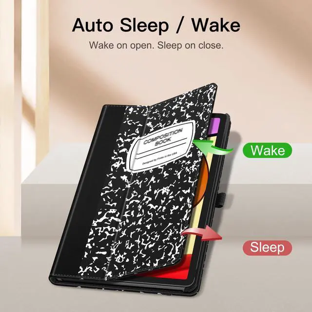 Alt view image 3 of 5 - Fintie Folio Case for Amazon Fire Max 11 (13th Generation, 2023 Release) - Premium Vegan Leather Slim Fit Folding Stand Cover for Fire 11 Max Tablet with Auto Sleep/Wake, Composition Book