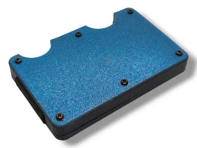 Alt view image 4 of 5 - Wallet Compatible with YubiKey 5C NFC and USB-A/USB-C  Slim Card Holder with Elastic Strap  Holds Security Keys, Bills, and 10+ Cards  Compact Minimalist Design (USB-C, Sprectre Blue)