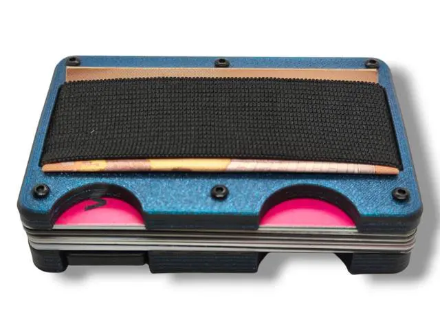 Alt view image 5 of 5 - Wallet Compatible with YubiKey 5C NFC and USB-A/USB-C  Slim Card Holder with Elastic Strap  Holds Security Keys, Bills, and 10+ Cards  Compact Minimalist Design (USB-C, Sprectre Blue)