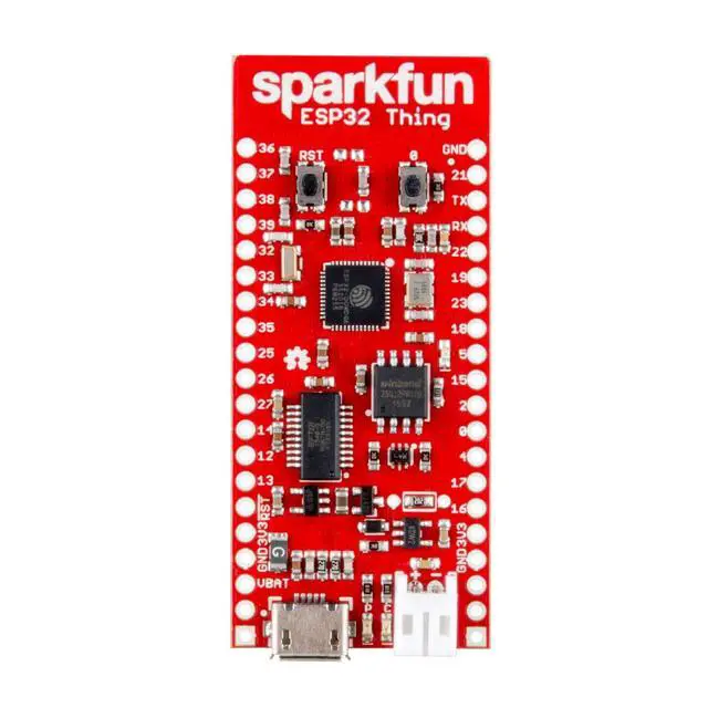 Alt view image 2 of 5 - SparkFun ESP32 Thing Developement Board WiFi & microcontroller Compatible with Bluetooth for IoT & prototyping Projects w/Integrated LiPo Battery Charger 4MB Flash Memory 3 to 3.6V Operating Range