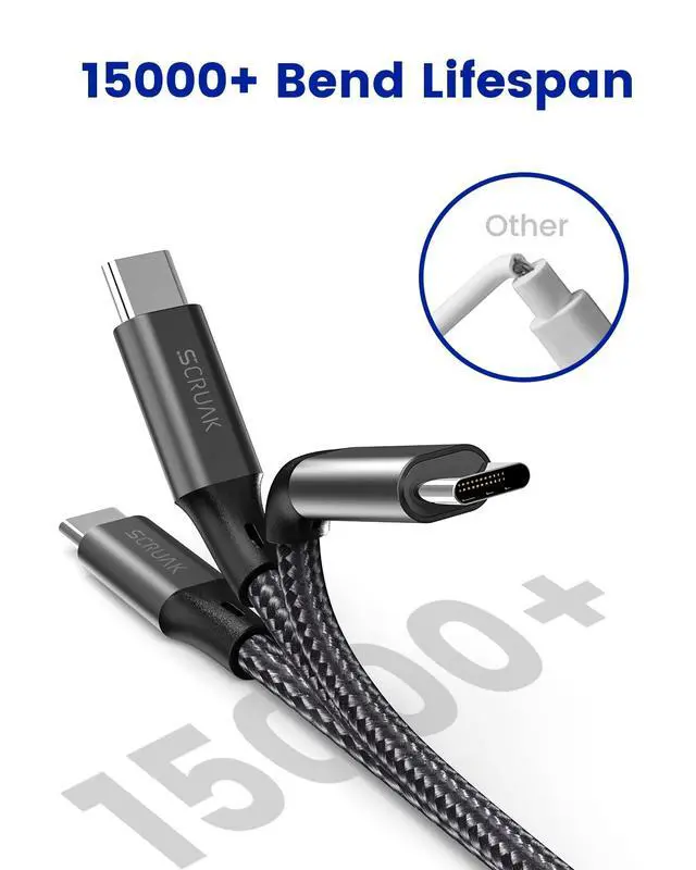 Alt view image 5 of 5 - 16FT Extra Long iPhone Charger Cord, 2-Pack SCRUAK [MFi Certified] 16 Ft USB C to Lightning Cable Fast Charging Nylon Braided iPhone Charger Cable for iPhone 14/14 Pro/14 Pro Max/13/12, iPad, AirPods.