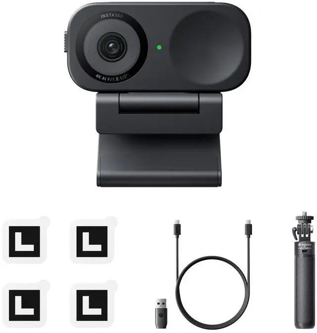 Main image of Insta360 Link 2C Tripod Bundle - 4K Webcam for PC/Mac, 1/2" Sensor, Auto Framing, HDR, AI Noise-Canceling Mic, Gesture Control for Streaming, Video Calls, Gaming, Works with Zoom, Teams, Twitch & More
