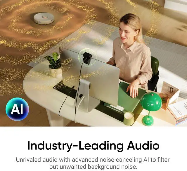 Alt view image 3 of 5 - Insta360 Link 2C Tripod Bundle - 4K Webcam for PC/Mac, 1/2" Sensor, Auto Framing, HDR, AI Noise-Canceling Mic, Gesture Control for Streaming, Video Calls, Gaming, Works with Zoom, Teams, Twitch & More