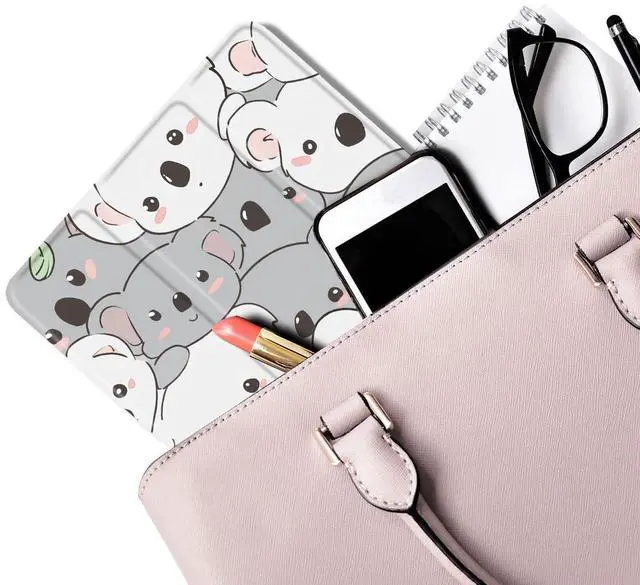 Alt view image 5 of 5 - MAYCARI Cartoon Cute Animals Case for iPad 10.9 inch 2022 with Pencil Holder, Original Pattern iPad 10th Generation Soft TPU Back Protective Cover Shell, Auto Sleep/Wake Slim Shell - White Grey Koala
