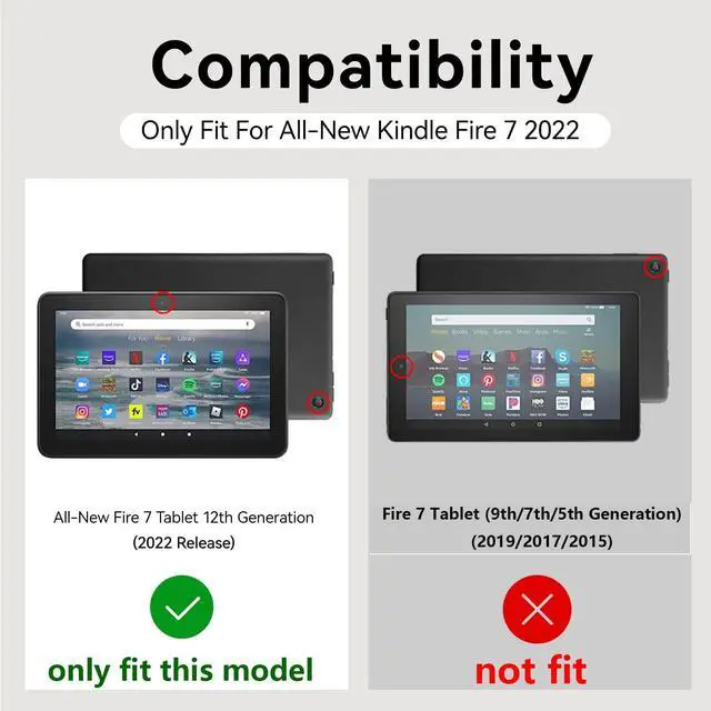 Alt view image 2 of 5 - UUcovers Kindle Fire 7 Tablet Cover for Kids (Only Compatible with 12th Generation, 2022 Release) with Kickstand Handle Heavy Duty EVA Foam Shockproof Lighweight Protective Stand Cover, Green Bird