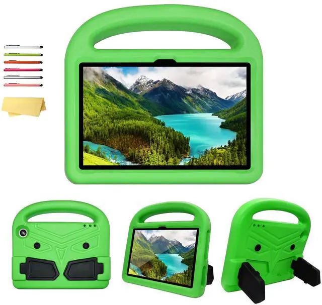 Main image of UUcovers Kindle Fire 7 Tablet Cover for Kids (Only Compatible with 12th Generation, 2022 Release) with Kickstand Handle Heavy Duty EVA Foam Shockproof Lighweight Protective Stand Cover, Green Bird