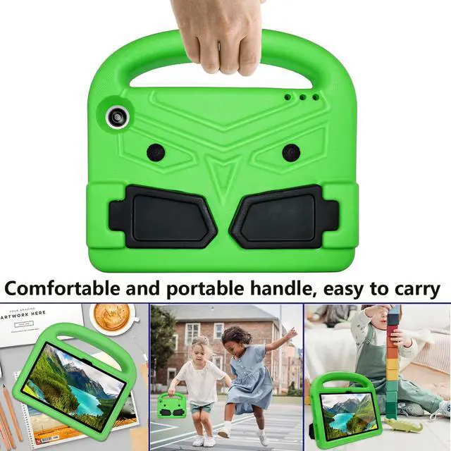 Alt view image 4 of 5 - UUcovers Kindle Fire 7 Tablet Cover for Kids (Only Compatible with 12th Generation, 2022 Release) with Kickstand Handle Heavy Duty EVA Foam Shockproof Lighweight Protective Stand Cover, Green Bird