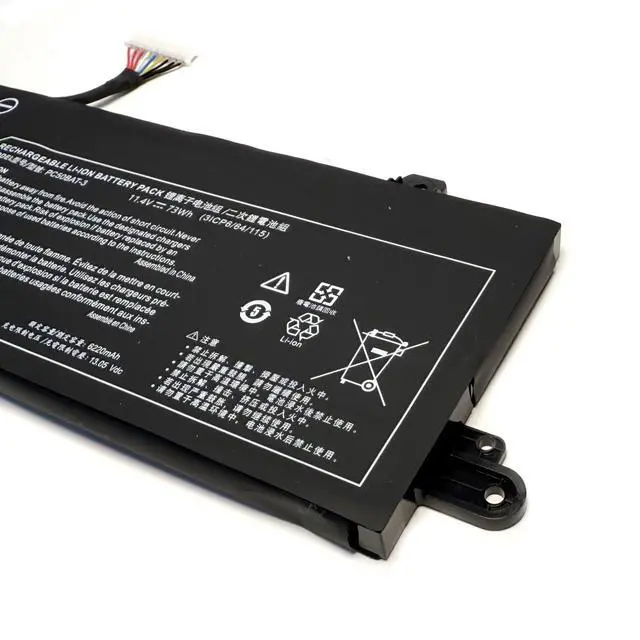 Alt view image 3 of 5 - HBFVG PC50BAT-3 3ICP6/64/115 Laptop Battery Replacement for Schenker Key 15 Comet Lake 15 Gaming CLEVO PC50DN2 PC50S THUNDEROBOT 911 P1 EUROCOM RX315 NH57AF1 SYSTEM76 Oryx PRO 6 Series(11.4V 73Wh)