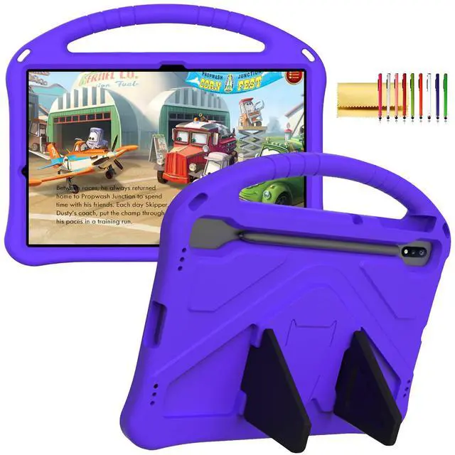 Main image of Kids Case for Samsung Galaxy Tab S10 Lite/S10 FE/S9 FE 10.9"/Tab S9/S8/S7 11", Techcircle Light Weight Shock Proof EVA Foam Handle Rugged Stand Protective Case, Purple