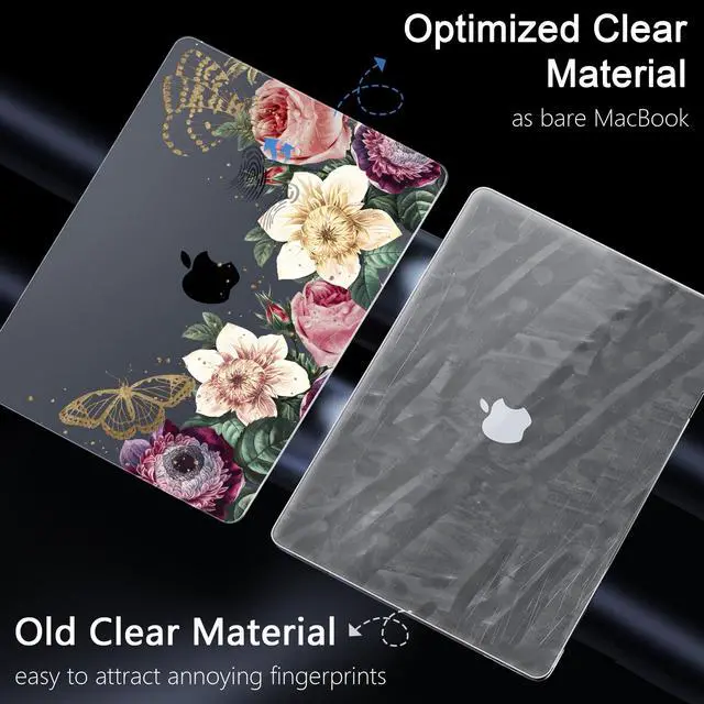 Alt view image 5 of 5 - Yebiseven for M3/M2/M1 MacBook Pro 14" Case 2023 2021 Released A2918/ A2992/ A2779/ A2442, Hard Shell Case with Keyboard Cover+Screeen Film+OTG Adapter+2 Webcam Covers, Blooming Flower