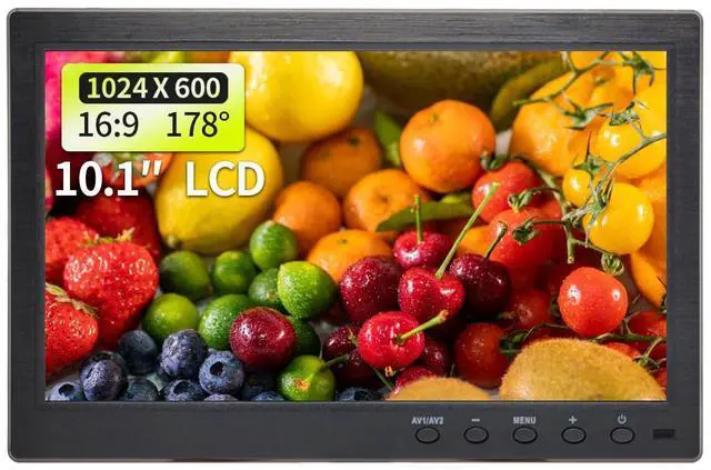 Main image of Qcvoruno 10.1 inch LCD Security Monitor & Displays, 1024 * 600 Resolution,BNC/AV Input, Built-in Dual Speakers Portable Monitor, Suitable for TV CCTV DVD CCD