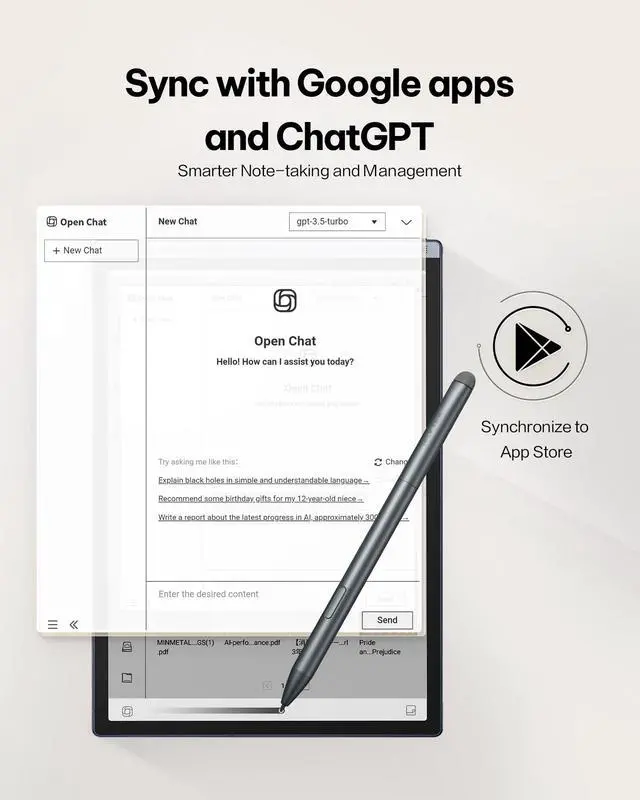 Alt view image 4 of 5 - iFLYTEK AINOTE Air 2 Bundle - Black Folio Case, 8.2-inch AI Note-Taking Tablet Writing Paper Tablets, Digital Notebook with Pen, Voice-to-Text Transcription, Multi-Languages Chatgpt Support