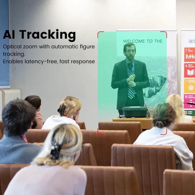 Alt view image 4 of 5 - Meeasier NDI PTZ Camera AI Tracking,30x Optical Zoom with 3G-SDI/USB/IP/HDMI PTZ Camera for Church,Live Streaming,Education Events vMix OBS