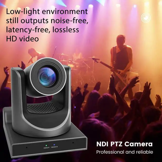 Alt view image 5 of 5 - Meeasier NDI PTZ Camera AI Tracking,30x Optical Zoom with 3G-SDI/USB/IP/HDMI PTZ Camera for Church,Live Streaming,Education Events vMix OBS