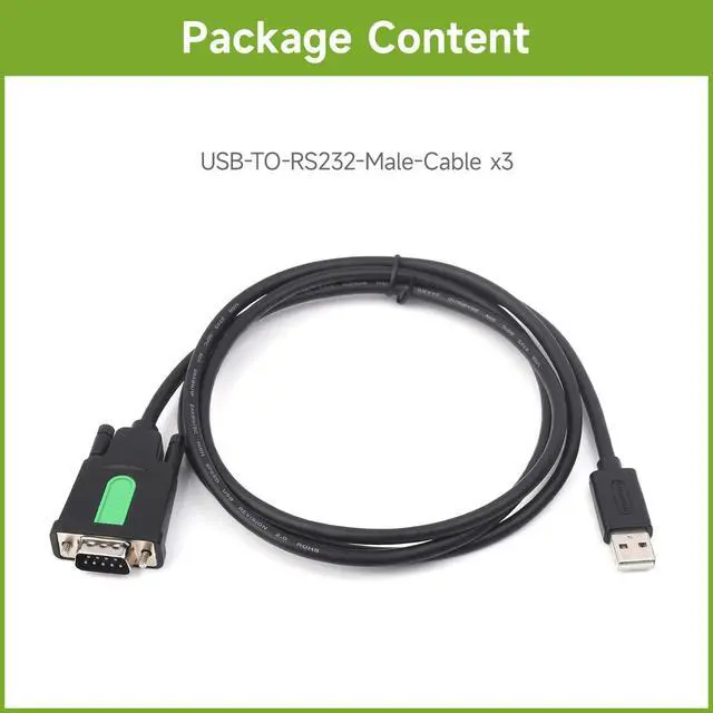 Alt view image 2 of 5 - waveshare 3PCS Industrial USB to RS232 Adapter with Original FT232RL FTDI Chip, Compatible with OS Including Mac OS,Linux,Windows 11/10/8.1/8/7/XP,Length 1.5m, USB-TO-RS232-Male-Cable