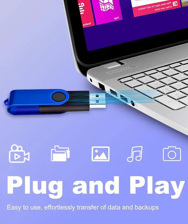 Alt view image 3 of 5 - 2GB USB Flash Drive 10 Pack, Nicepicten USB 2.0 Thumb Drives Zip Drive USB 2GB Memory Stick Swivel Pendrive Jump Drives Multipack with 10PCS Lanyard for Events Office (Colorful 10Pack 2 GB)