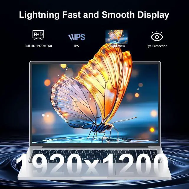 Alt view image 3 of 5 - ZOLWAYTAC Gaming Laptops,Core i3 2 Cores 4 Threads (Upto 3.2GHz) Processor,16" FHD Display 1920X1200IPS,12GB DDR4 512GB SSD,Aluminum Body,WiFi/BT,Silver