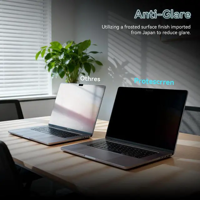 Alt view image 4 of 5 - 360° Privacy Screen for MacBook Air 15 Inch (2023-2025, M2 M3 M4) - A2941 A3114 A3241, 4 Way Privacy Anti Glare Blue Light Filter Shield Film Anti Spy Laptop Protector for Mac 15.3In Computer