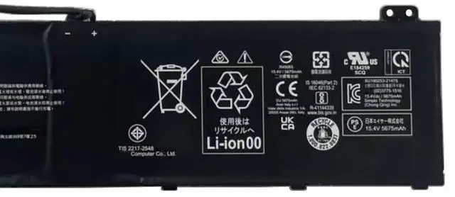 Alt view image 3 of 4 - FCZFCZ AP21A7T Battery 90Wh Replacement for Acer Nitro 5 AN517-55 / Predator Helios 18 PH18-71 / Predator Helios 300 PH315-5 / Predator Helios 300 PH317-55-95XR series AP21A8T AP21A5T KT0040G014 15.4V