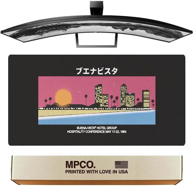 Main image of MPCO. OZGMX Large Gaming Desk Pad - 36" x 17" Aeroglyde Fabric Buenavista Desk Mats - Non-Slip, Washable, Smooth Glide for Precision Gaming & Work