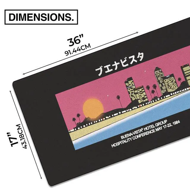 Alt view image 2 of 5 - MPCO. OZGMX Large Gaming Desk Pad - 36" x 17" Aeroglyde Fabric Buenavista Desk Mats - Non-Slip, Washable, Smooth Glide for Precision Gaming & Work