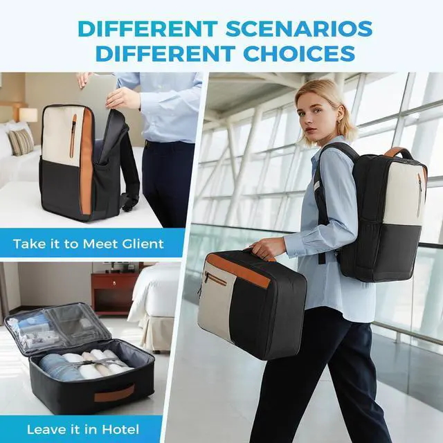 Alt view image 3 of 5 - Lekespring 3-in-1 Detachable Laptop Backpack Set, Airline Approved Carry-On Backpack and Daypack, Fits 17-Inch Laptop, Waterproof Travel Backpack as Personal Item