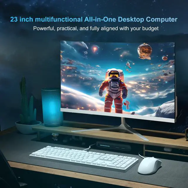 Alt view image 4 of 5 - MECHAZER All-in-One Desktop Computer 23.8 Inch Curved Display Core i7 7700HQ(up to 3.8Ghz) 16GB RAM 512GB SSD Dual-Band WiFi Bluetooth 5.0 Complete with Wired Keyboard & Mouse