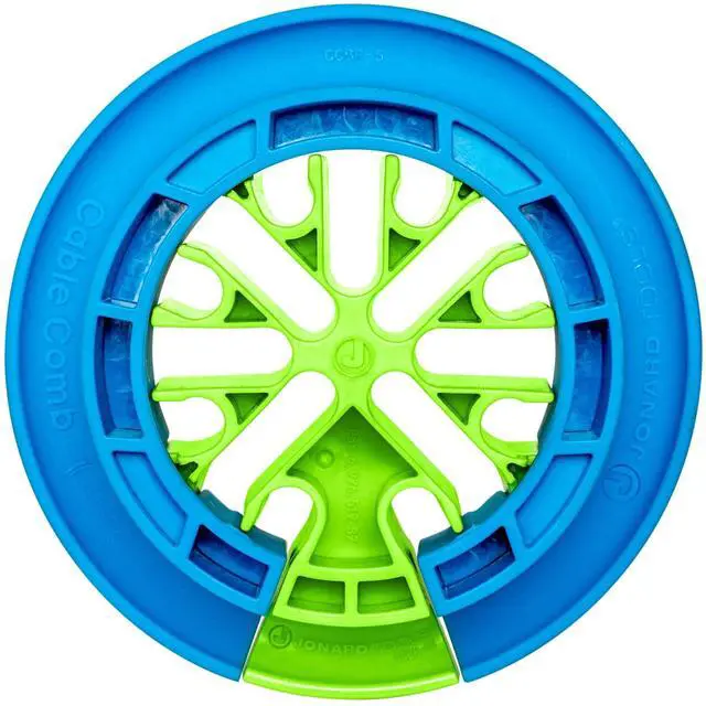 Main image of Jonard Tools CCB-34 Cable Comb Organizing Tool, Wire Comb, Dresser, Bundler, Ethernet Network Cable, Data Cat6A, Cat7 Blue/Green