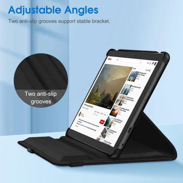 Alt view image 4 of 5 - Fintie Case for All-New Amazon Fire HD 10 Tablet (13th Generation 10.1", 2023 Release)- 360 Degree Rotating Swivel Stand Cover with Dual Auto Sleep/Wake, Black