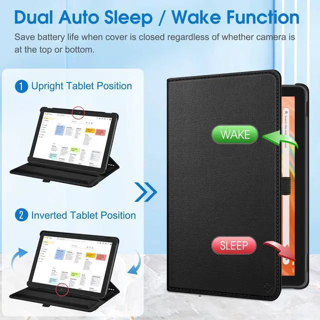 Alt view image 5 of 5 - Fintie Case for All-New Amazon Fire HD 10 Tablet (13th Generation 10.1", 2023 Release)- 360 Degree Rotating Swivel Stand Cover with Dual Auto Sleep/Wake, Black